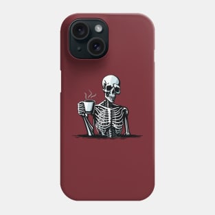 Skeleton Drinking Coffee Phone Case