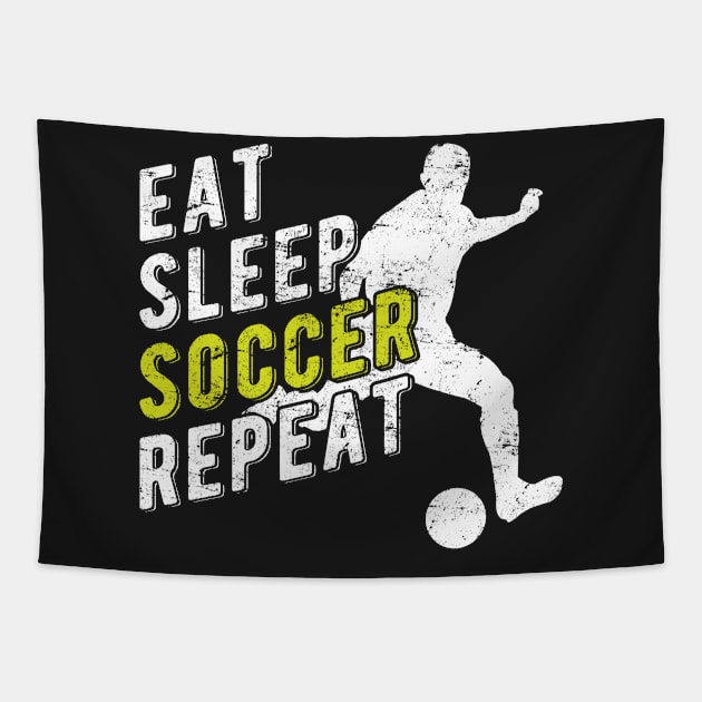 Eat Sleep Soccer Repeat Tapestry by themerchnetwork