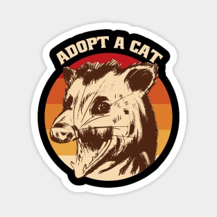 Adopt A Cat Opossum Funny Magnet