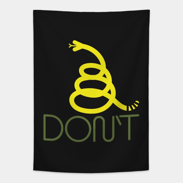 In Vogue Modern Yellow Minimalist Gadsden Snake Flag Stylish Dont Tread On Me Tapestry by pelagio