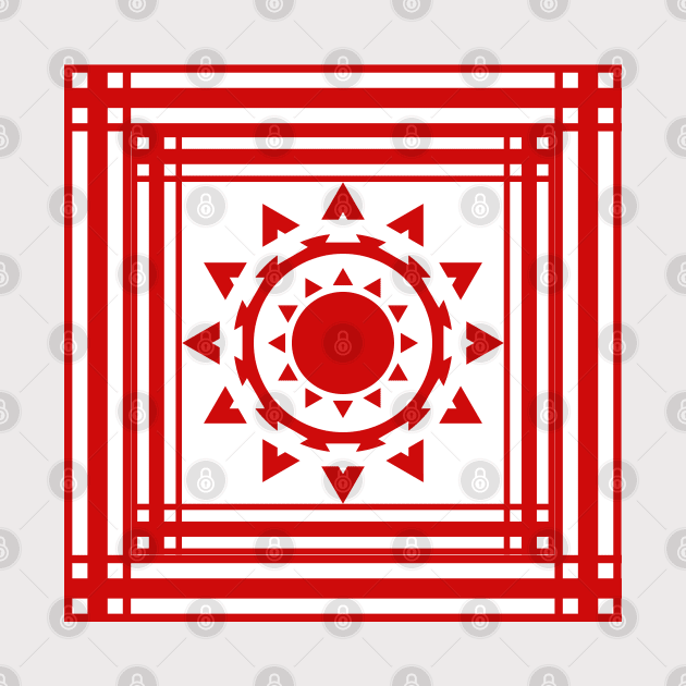 Red Bohemian Tribal Sun by aybe7elf