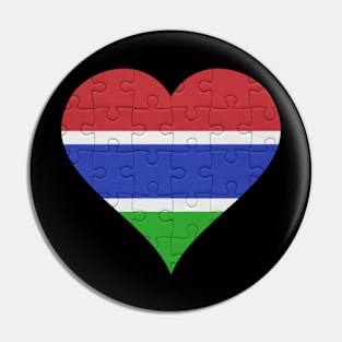 Gambian Jigsaw Puzzle Heart Design - Gift for Gambian With Gambia Roots Pin