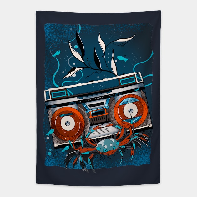 Radio underwater design Tapestry by jen28