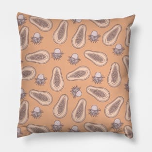 Tropical Papaya LycheeFruit Pattern Pillow