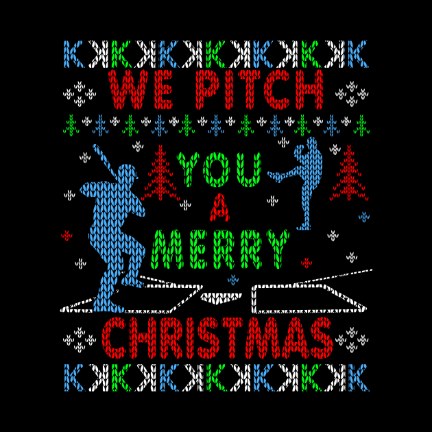 Baseball We Pitch You A Merry Ugly Christmas Sweater by TeeCreations