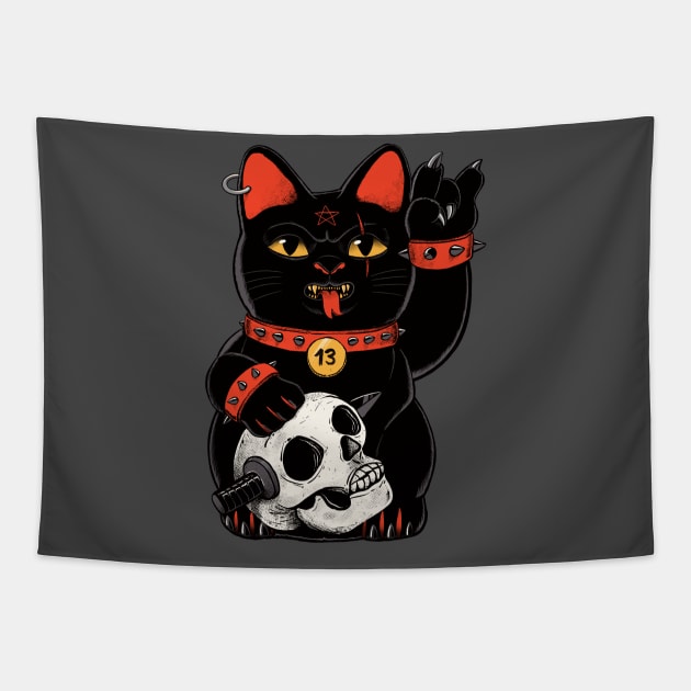 Unlucky Black Cat Tapestry by ppmid