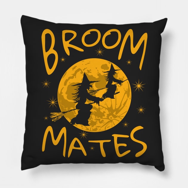 Witches on Broomsticks | Broom Mates | Moonlight Witches Pillow by dkdesigns27