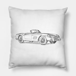 250 GT California Wireframe Pillow