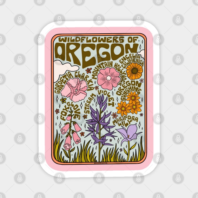 Oregon Wildflowers Magnet by Doodle by Meg