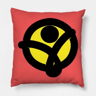 Freedom Sign In Black with yello background Pillow