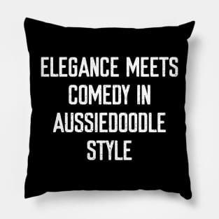 Elegance Meets Comedy in Aussiedoodle Style Pillow