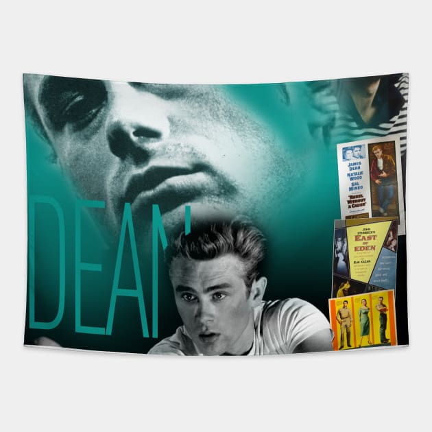 James Dean Collage Portrait Tapestry by Dez53