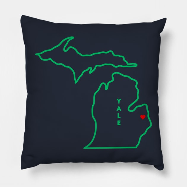 Yale MI Love (Green) Pillow by TorrezvilleTees