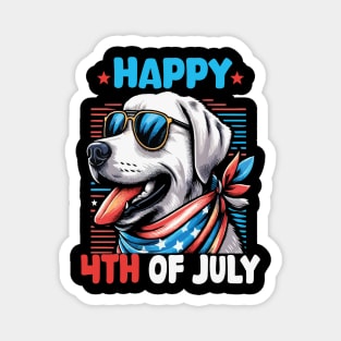 Happy 4th of July Patriotic American Labrador Retriever Cute Magnet