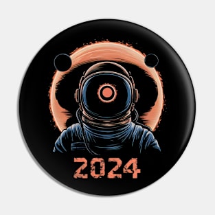 Eclipse Astronaut 2024 Pin