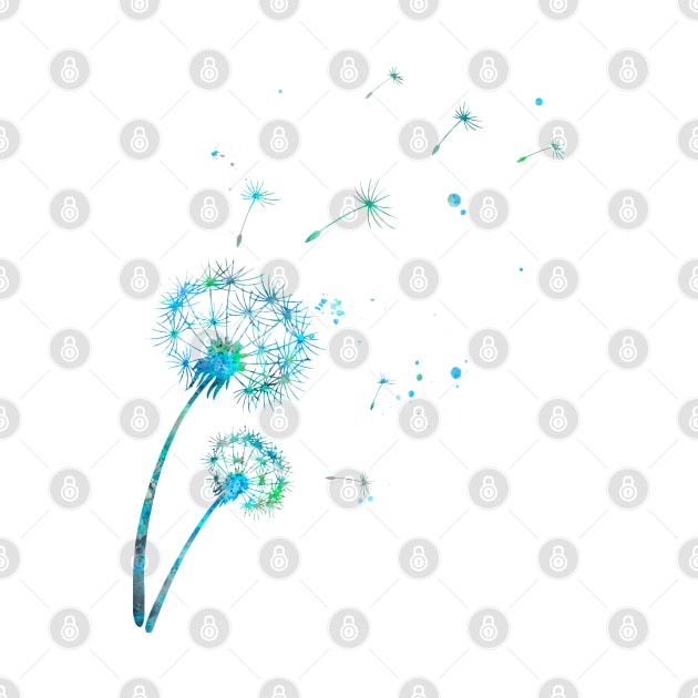Dandelion Watercolor Painting 2 by Miao Miao Design