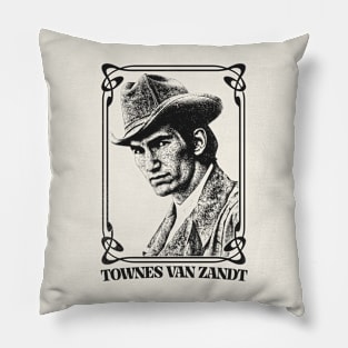 Townes Van Zandt • • Retro Aesthetic Pillow