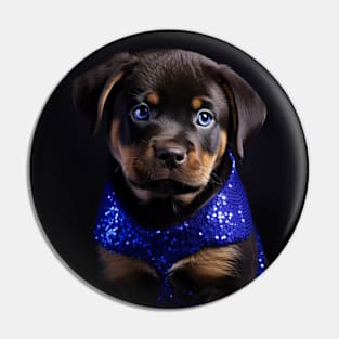 Rottweiler Puppy Portrait Pin