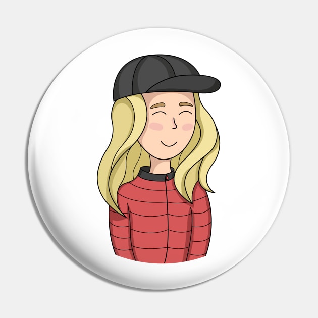 girl traveler in a cap and a red jacket Pin by Ggekot