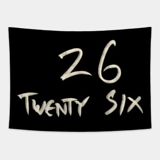 Hand Drawn Letter Number 26 Twenty Six Tapestry