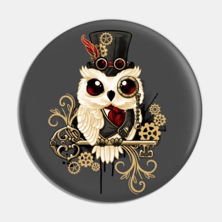 Steampunk owl Pin