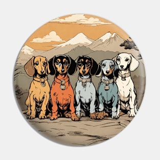 Doxie Dogs Dachshund Puppies Group Backpacker Doxie Daddy Pin