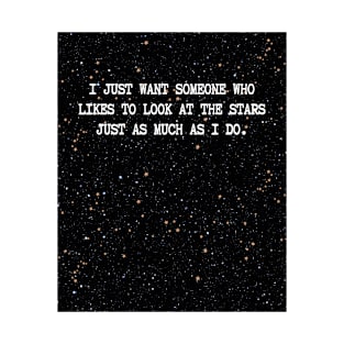 Love Quote on Star and Universe Pattern T-Shirt