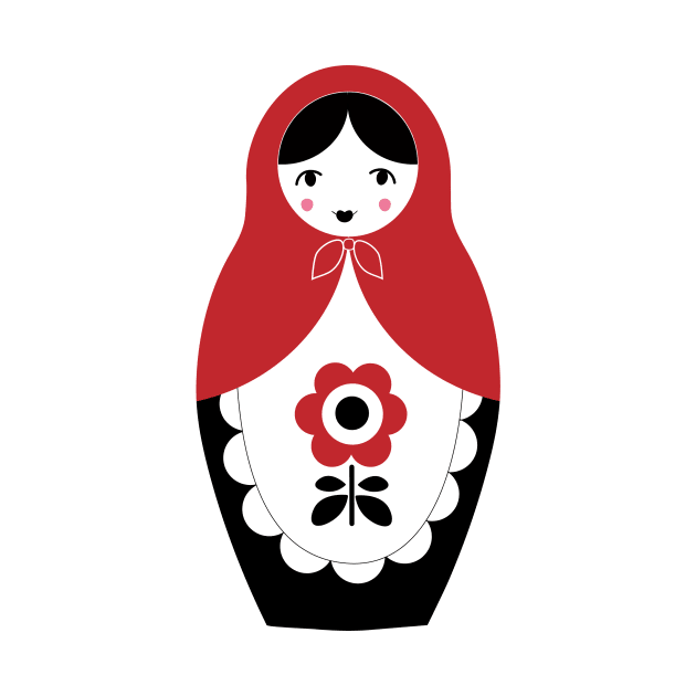 Matryoshka Nesting Doll, Red by BeanstalkPrints