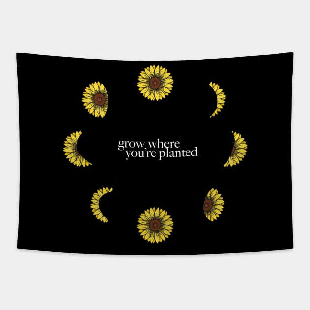 Sunflower Moon Phase Tapestry by whatabouthayley