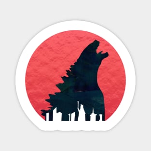 GODZILLA OVER THE CITY AT SUNSET Magnet