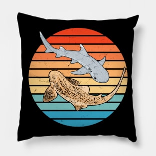 Zebra Shark and Whitetip Reef Shark Pillow