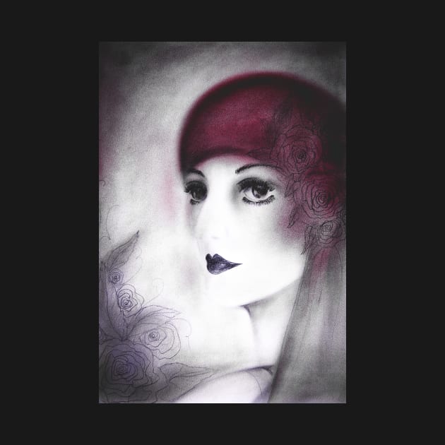 ART DECO FLAPPER, 1920S LADY MUTED SHADES by jacquline8689