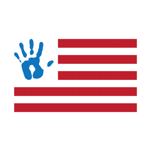 Ink Handprint American Flag by Kyle O'Briant