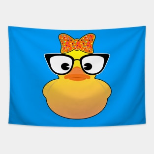 Cool Rubber duck with glasses Tapestry