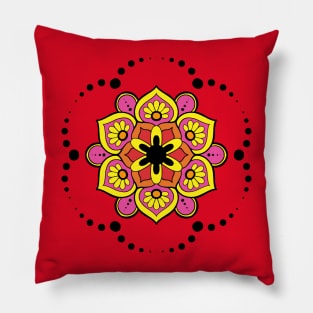 yellow pink flowers Pillow