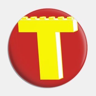 THE LETTER T, by Customize My Minifig Pin