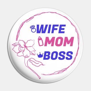 Wife Mom Boss | Funny Mom Quotes | Mothers Day Gifts | Mom Gift Ideas Pin