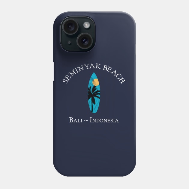 Seminyak Beach Bali Indonesia Vintage Surfboard Phone Case by TGKelly