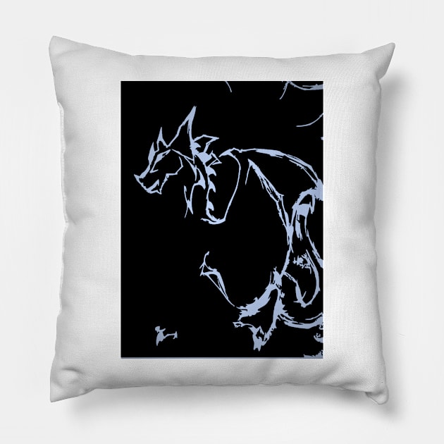 White Dragon Stream Pillow by TriForceDesign