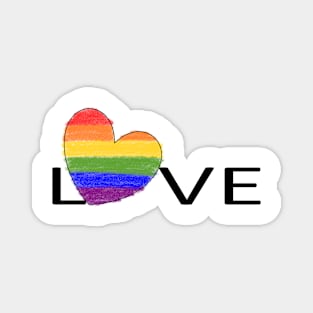 Pride Rainbow Heart Love Magnet