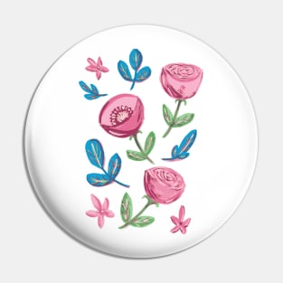 Wild Flowers in gouache Pin