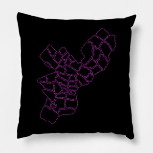 Philadelphia Zipcode Map (pink) Pillow