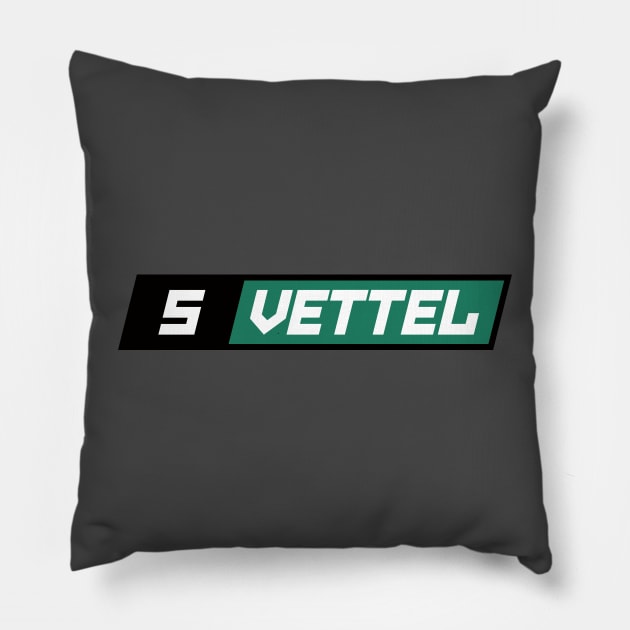 Sebastian Vettel 5 F1 Driver Pillow by petrolhead