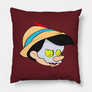 Dope pinocchio mask style character drawing Pillow