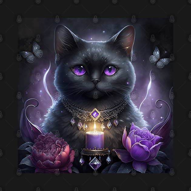 Ritualistic Black British Shorthair by Enchanted Reverie