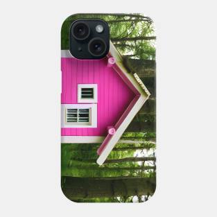 Pink Color House in Forest Art Phone Case