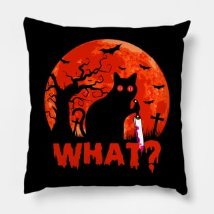 Cat What Black Cat halloween Pillow