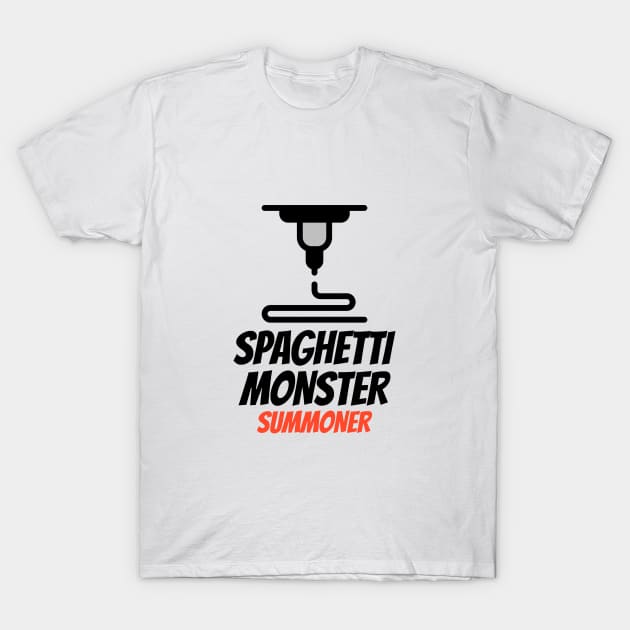 Spaghetti Monster Summoner 3D Printer Funny T-Shirt by Lamount Tees