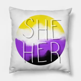 She/Her nonbinary Flag Pillow