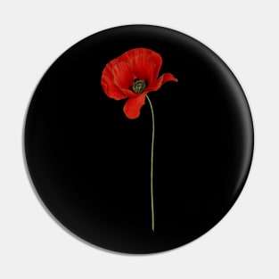 Poppy red flower Pin